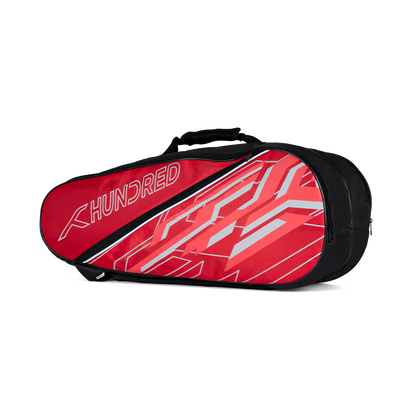 Hundred Two Step Kitbag – Dual Compartment Sports Bag with Front Pouch | Durable Zips, Adjustable Padded Straps & Comfortable Hand Grip | Ideal for Badminton, Tennis & Gym (Red)