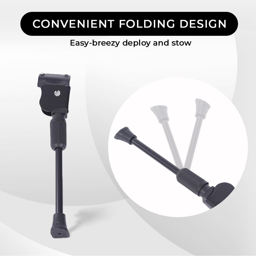 Endless EL1054 Verstellbarer 24-29 Zoll schwarzer Fahrrad-Seitenständer aus Aluminiumlegierung mit Doppelmutter für alle Arten von Fahrrädern oder Motorrädern