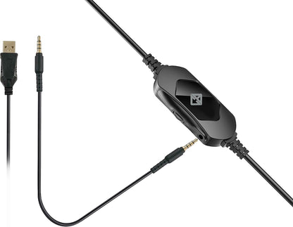 Cosmic Byte Oberon 7.1 RGB Gaming-Headset mit zwei Eingängen – USB und 3,5-mm-Klinkenstecker, abnehmbarem Mikrofon und um 90° drehbaren Ohrmuscheln (schwarz)