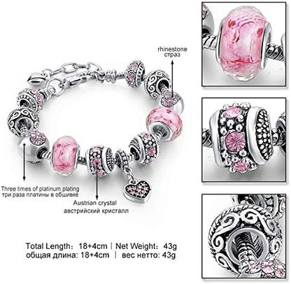 YouBella Jewellery Silver Plated Stylish Latest Crystal Bracelet Bangle Jewellery For Girls and Women (Blue)