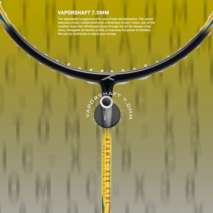 Hundred ATOMIC-X 38 CTRL badminton racket, black/lime