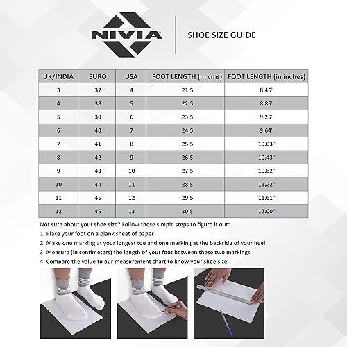 Nivia Ashtang Football Shoes (Black/Gold, 9 UK/ 10 US / 43 EU) | Synthetic Leather | PVC sole | Lace-Fastening | Padded Footbed			