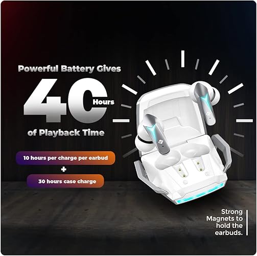 Cosmic Byte CosmoBuds X200 True Wireless Earbuds (TWS), BT 5.3, 38 ms Latenz GOD Mode™, Musikmodus, 40 Stunden, ENC, IPX5, Sprachassistent