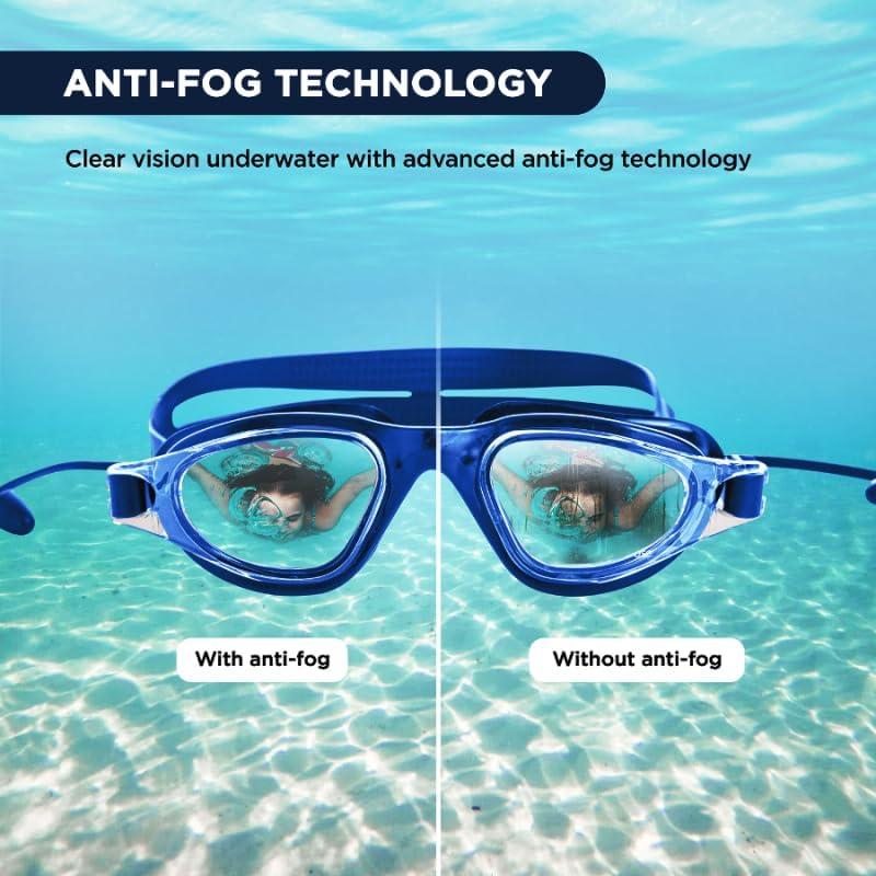 Endless EL1002 Stylish Swimming Goggle with Anti-Fog and UV Protection Material : Silicon, Plastic | With Adjustable Strap and Ear Buds | Soft Silicon Gasket for Leak Proof | With Hard Case			