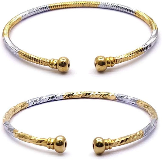 YouBella Silver and Gold Base Metal Plated Stylish Adjustable Bracelet for Girls and Women (Combo of 2)