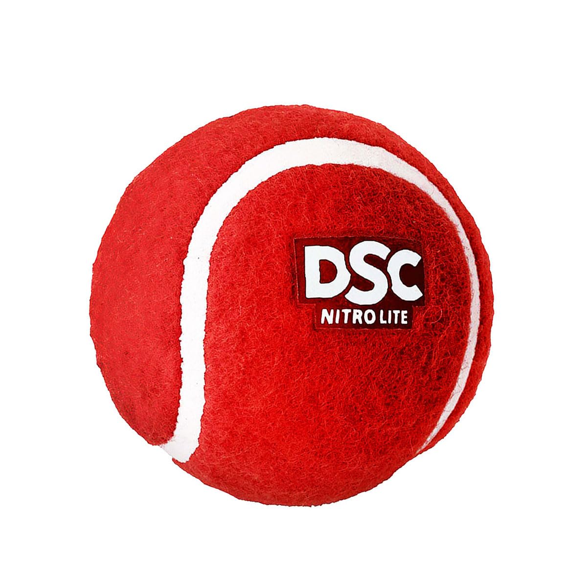 DSC Nitro lightweight rubber tennis ball (Pack of 6) | Color: red  | Premium outer felt for greater durability | Rubberized seams | Ideal for beginners