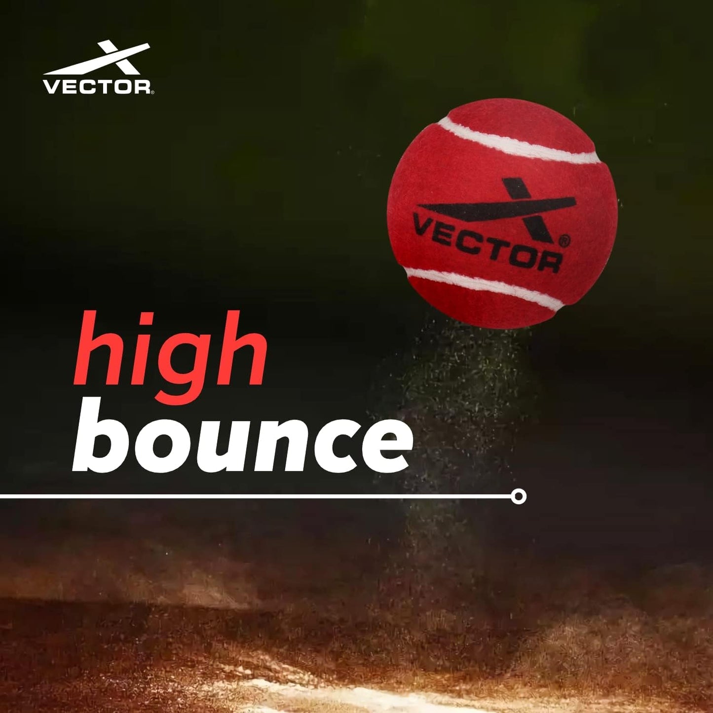 Vector X Schwerer Cricket-Tennisball (6 Stück ) – Obermaterial: Gummi, Standardgröße