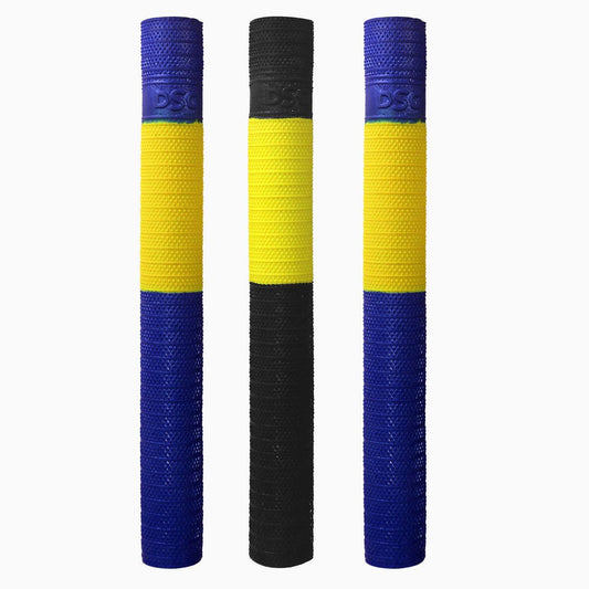 DSC Spyder Flouro Cricket Bat Grip | Color: Multicolor | Pack of 3 | Material: Rubber | Better shock absorption | Improved control | Easy installation | Use for all players | Comfortable fit