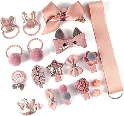 YouBella Hair Accessories Clip Set for Baby Band for Girls (Pack of 18) (Pink)(YBHAIR_41326)
