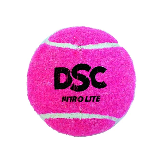 DSC Nitro Light Gummi-Tennisball (2 Stück ) | Farbe: Rosa | Premium-Außenfilz für längere Haltbarkeit | Nähte aus geformtem Gummi | Ideal für Anfänger