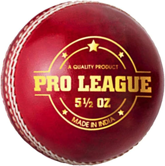 DSC Pro League Cricket Lederball (1er Pack) | Bessere Formbeständigkeit | Vierteilige Konstruktion | Feine Qualität | Spielfläche: Indoor/Outdoor | Langlebig und langlebig