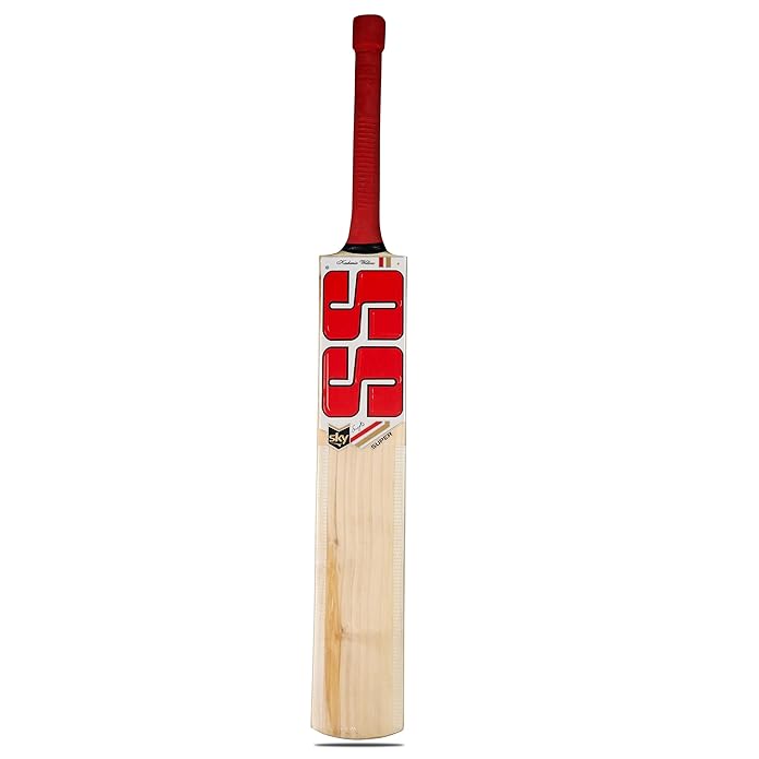 SS SKY Super Kashmir Willow Cricket Bat | Farbe: Braun | Material: Kashmir Willow Wood | Leichtgewicht | Für fortgeschrittene Spieler