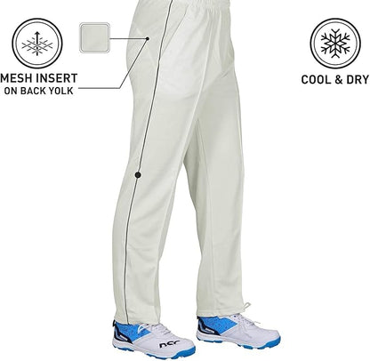 DSC 1500301 Passion Cricket Pants für Männer | Polyester Pants | Cricket Kit | Geeignet für Batting, Bowling, Fielding und Wicket Keeping | Weiße Pants | Größe : M