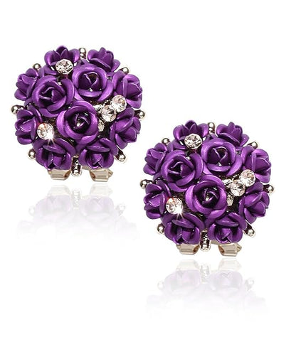 YouBella Jewelry for Women Earrings Crystal Rose Shape Floral Stud Earrings for Girls and Women
