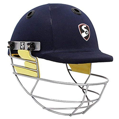 SG BLAZETECH Cricket-Helm | Marineblau | Für Männer & Jungen | Verstellbares Stahlgitter | Rückenstützriemen | Leichtgewicht ca. 450g