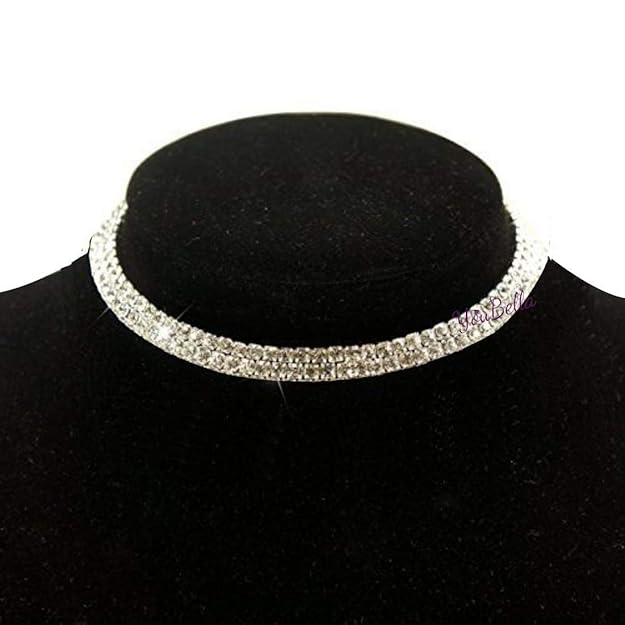 YouBella Fashion Strass Halskette | Farbe: Silber | Für Frauen und Mädchen | Material: Messing | Kristallschmuck | Perfekt für alle Gelegenheiten | Am besten zum Verschenken | Hautfreundlich | Nicht allergisch