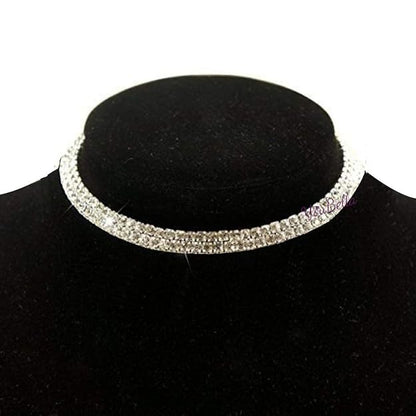 YouBella Fashion Strass Halskette | Farbe: Silber | Für Frauen und Mädchen | Material: Messing | Kristallschmuck | Perfekt für alle Gelegenheiten | Am besten zum Verschenken | Hautfreundlich | Nicht allergisch