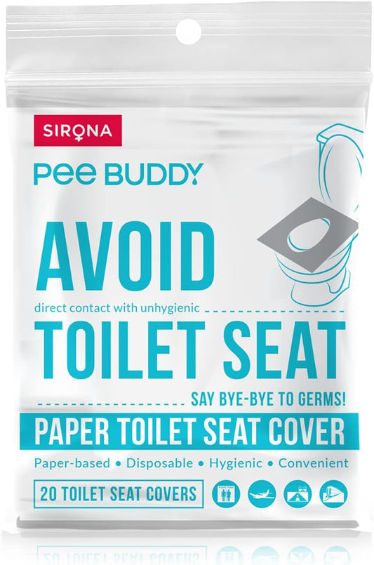PEE BUDDY Wegwerfpapier Toilettensitzbezüge | Kein direkter Kontakt mit Unhygieneic Sitzen | Leicht zu entsorgen | Natur Freundlich | Muss für Frauen haben
