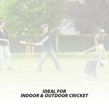 DSC Panther Cricket Set (1 Plastikschläger + 4 Plastikstümpfe + 2 Base + 2 Bails + 1 PVC Ball) | Farbe: Schwarz | Material: Kunststoff | Ideal für Tennis und Gully/Rasen-Cricket | Für Kinder