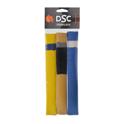 DSC Tetra Cricket Bat Grip | Pack: 3 pieces | Size: Standard | Material: Rubber | For men & boys | Soft grip | Better shock absorption | Comfortable fit | Greater control