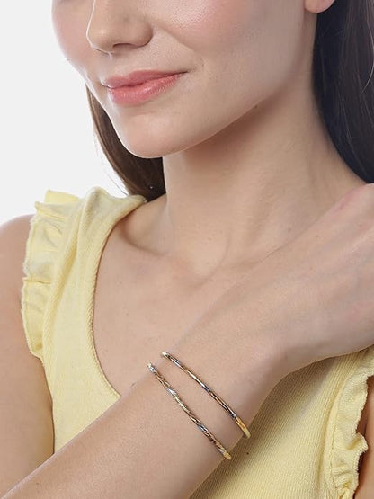 YouBella Silber und Gold Basismetall vergoldet Stilvolle verstellbare Armband für Mädchen und Frauen (Combo von 2)