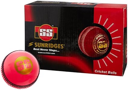 SS Cricketball – Incredi Balls von Garihs (rot) | Wasserfester Lederball | Geeignet für Übungsspiele | Turnierspiel | Hochwertiger Kork