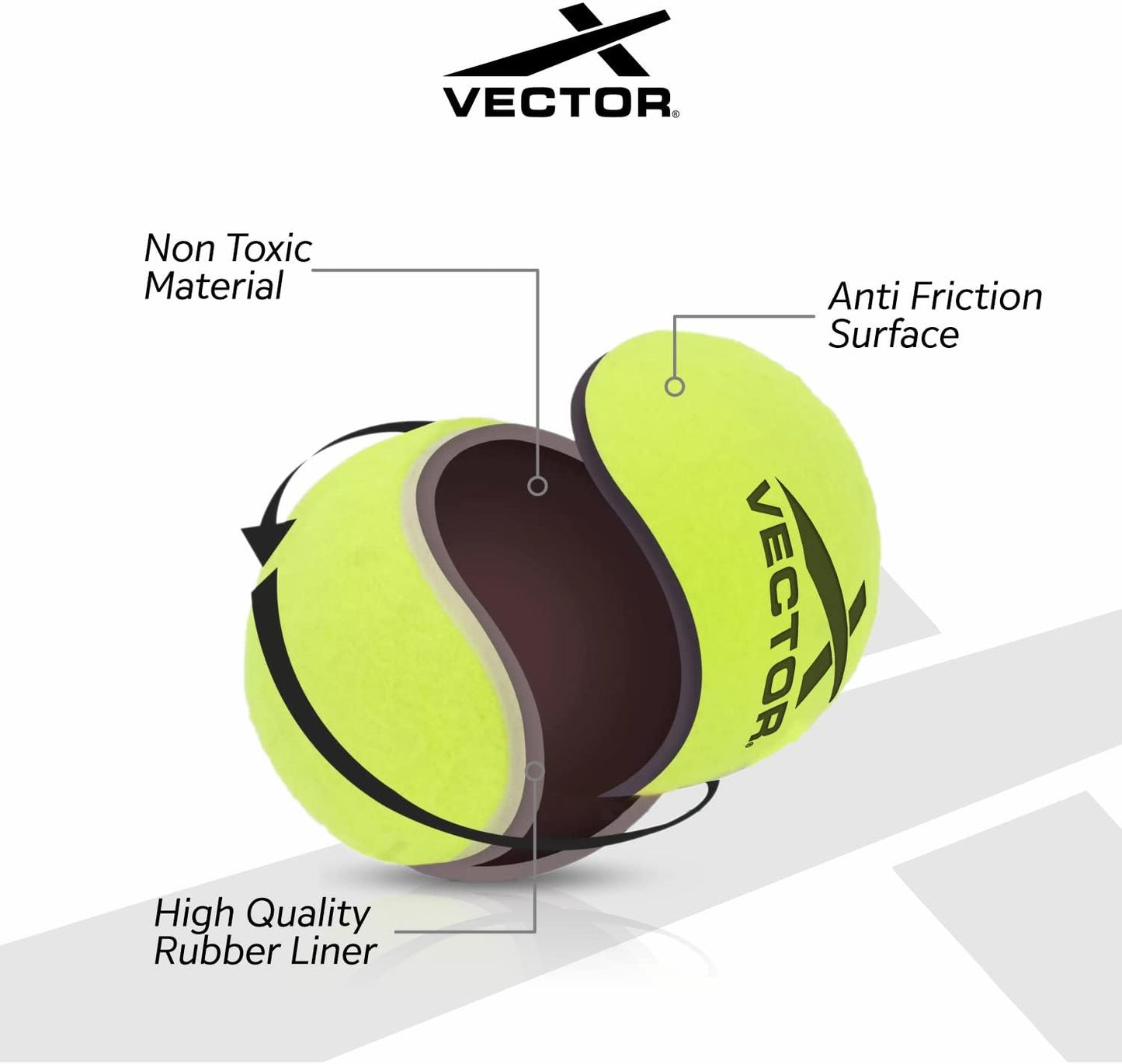 Vector X Cricket Tennisball (leicht) (6er-Pack)