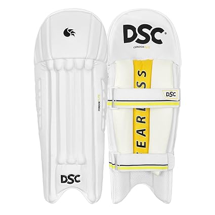 DSC Condor Flite Cricket Wicket Keeping Leg Guard | Color: Multicolor | Size: Youth | For Men and Boys | Mesh Instep | Perfect Fit | Compact Wrap-Around Fit