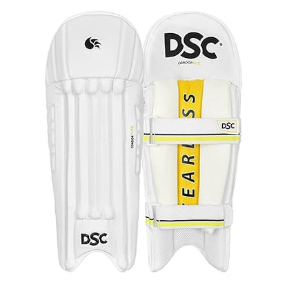 DSC Condor Flite Cricket Wicket Keeping Leg Guard | Color: Multicolor | Size: Youth | For Men and Boys | Mesh Instep | Perfect Fit | Compact Wrap-Around Fit