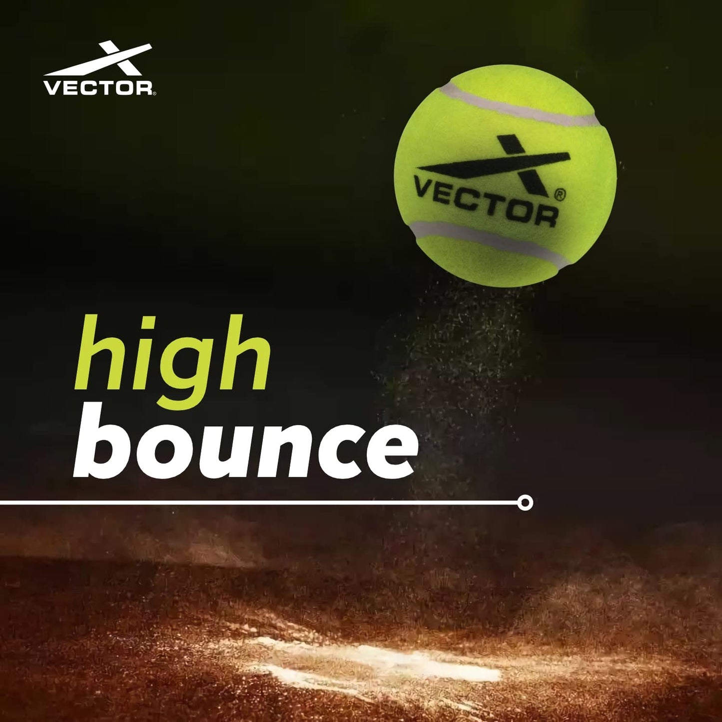 Vector X Schwerer Cricket-Tennisball (6 Stück ) – Obermaterial: Gummi, Standardgröße