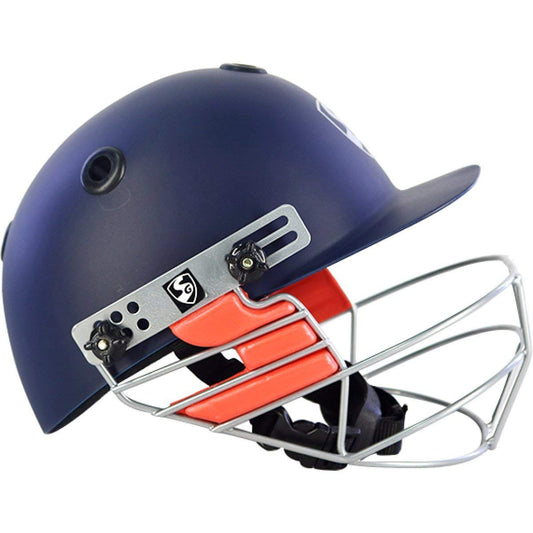 SG OPTIPRO Cricket-Helm | Marineblau | Für Männer & Jungen | Verstellbares Stahlgitter | Atmungsaktive Innenpolsterung | Leichtgewicht