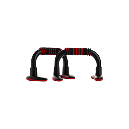 Endless EL1042 Push Up Stands with foam handle | Blank and red | Material: steel, plastic | For upper body training with comfortable foam handle and non-slip bars and reduced wrist strain