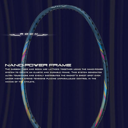 HUNDRED ROCK 88 Carbon Fiber Strung Badminton Racket with Full Racket Cover | For Intermediate Players | 78 grams | Maximum String Tension - 32lbs