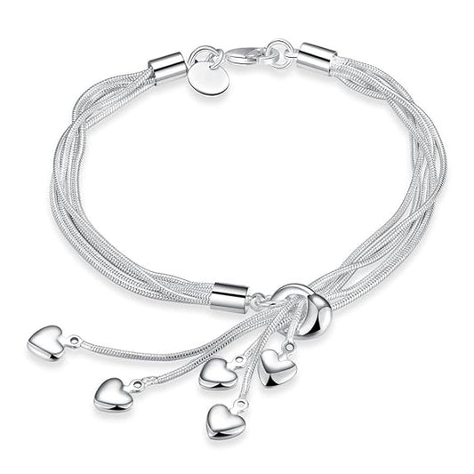 YouBella Silver Plated Charm Armband | Silber | Material: Messing | Modischer Modeschmuck | Für Frauen & Mädchen | Langlebige Ausführung | Geeignet für alle Anlässe