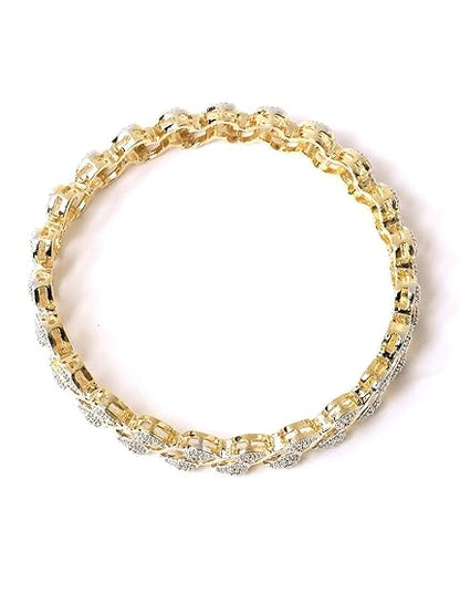 YouBella Stylish Traditional Jewelry Gold Plated and American Diamond Bangle Set for Women