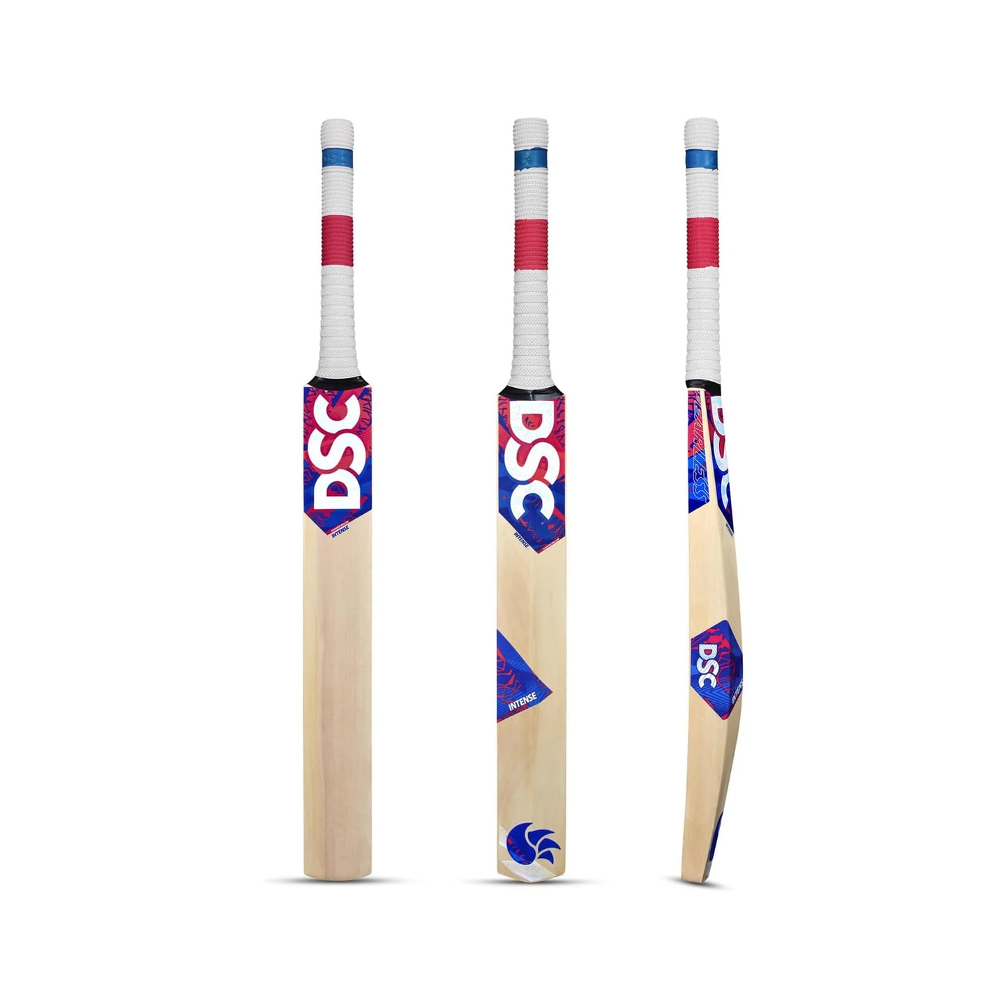 DSC Intense Pro Middler Practice Kashmir Willow Cricket Bat | Farbe: Beige | Größe: Herren | Material: Holz | Spielfertiger Premium Lederschläger | Massive Edges | Für Training und Matches