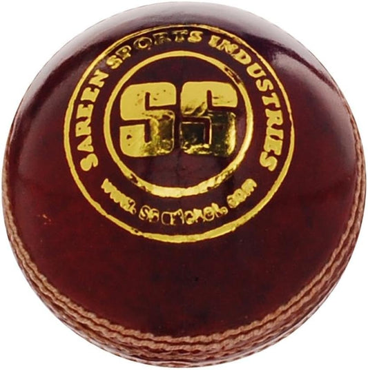 SS Gutsy Cricketball aus Leder (rot, 6er-Pack) | Wasserfester Lederball | Geeignet für Übungsspiele | Turnierspiele | Kork
