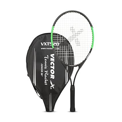 Vector X Vxt 520 Strung tennis racket | Color: Blue & White | Size: 26 inch | For men & boys | Material: Aluminum | Super light & easy to swing | Handle size - 4 3/8
