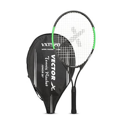 Vector X Vxt 520 Strung tennis racket | Color: Blue & White | Size: 26 inch | For men & boys | Material: Aluminum | Super light & easy to swing | Handle size - 4 3/8
