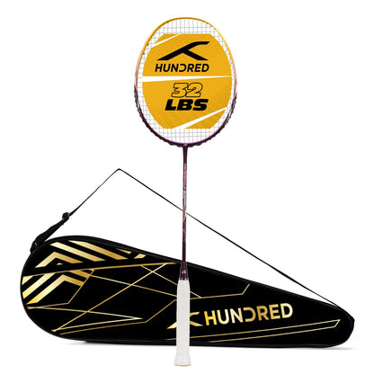Hundred Primearmour 800 Badmintonschläger mit Carbonfasersaiten | Material: Carbonfaser | Geschlecht: Unisex | 84 g 4U Leichtgewicht