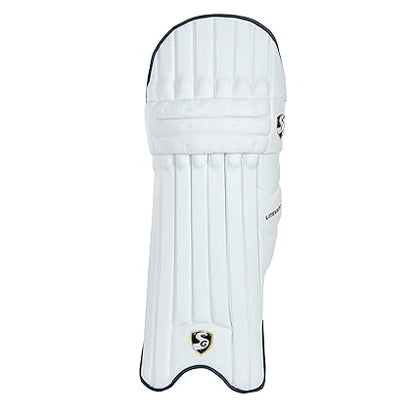 SG Litevate Batting Leg Guard for Men and Boys | Color: White | Size: Junior | For Right Handed Batsman | Fastener Type: Hook and Loop | Leg Protection for Cricket | Cricket Safety Equipment | Cricket Pads | Batting Leg Armor