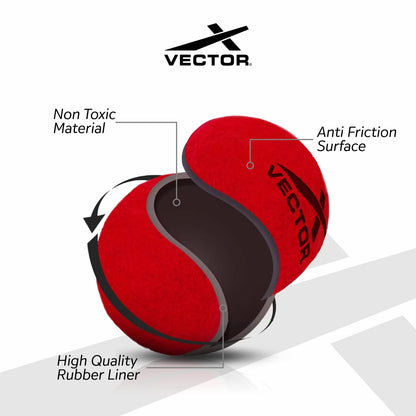 Vector X Tennis Balls, Duty Felt Pressurized Tennis Ball -High Bounce Training Übung Tennisbälle für Anfänger & Pet Dog Play Balls (Packung mit 6)