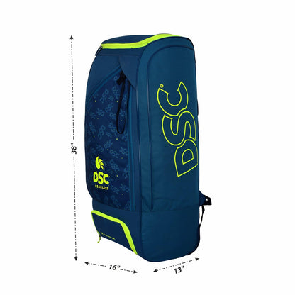 DSC Condor Pro Duffle Wheeler Polyester Cricket Kit Bag | Integrated Shoe Compartment | Green