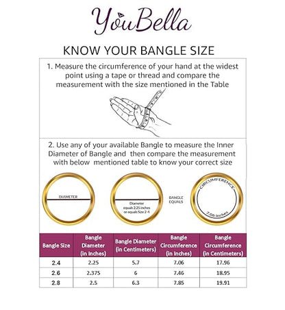 YouBella Stylish Traditional Jewelry Gold Plated and American Diamond Bangle Set for Women