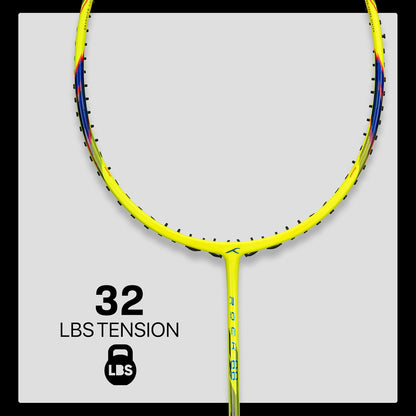 HUNDRED ROCK 88 Carbon Fiber Strung Badminton Racket with Full Racket Cover | For Intermediate Players | 78 grams | Maximum String Tension - 32lbs