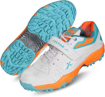 Vector X CKT-200 Cricketschuhe | Farbe: Mehrfarbig | Größe: 6 UK/ 7 US/ 40 EU | Material: PU | Für Männer & Jungen | Gepolsterter Knöchelkragen | Gepolstertes Fußbett