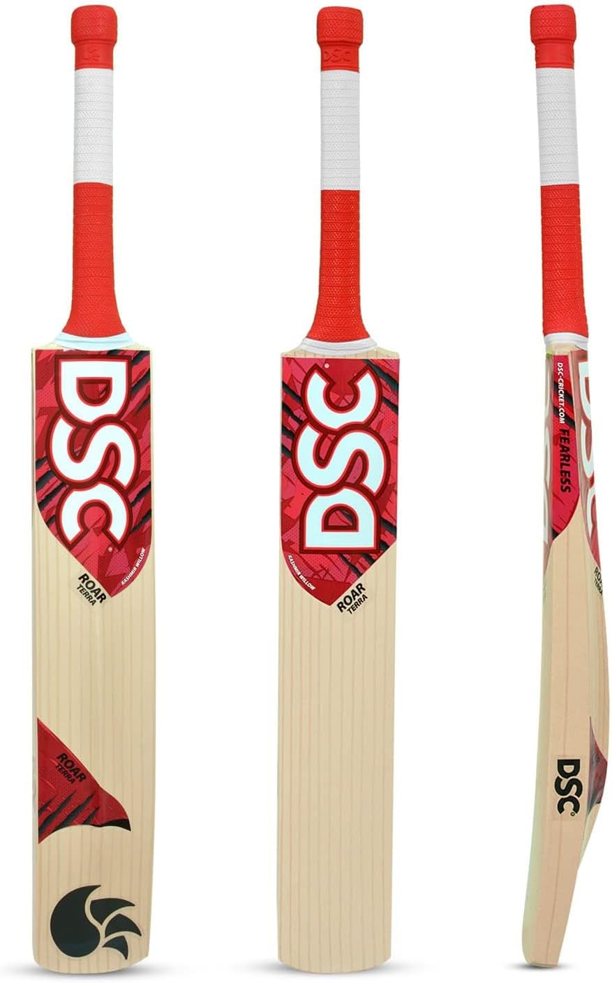 DSC Roar Terra Kashmir Willow Cricket Bat | Farbe: Multicolor | Größe: 1 | Für Herren | Material: Weidenholz | Hergestellt aus leichtem Kashmir Willow | Leichtgewichtige Bats und Crossweave Band auf dem Gesicht