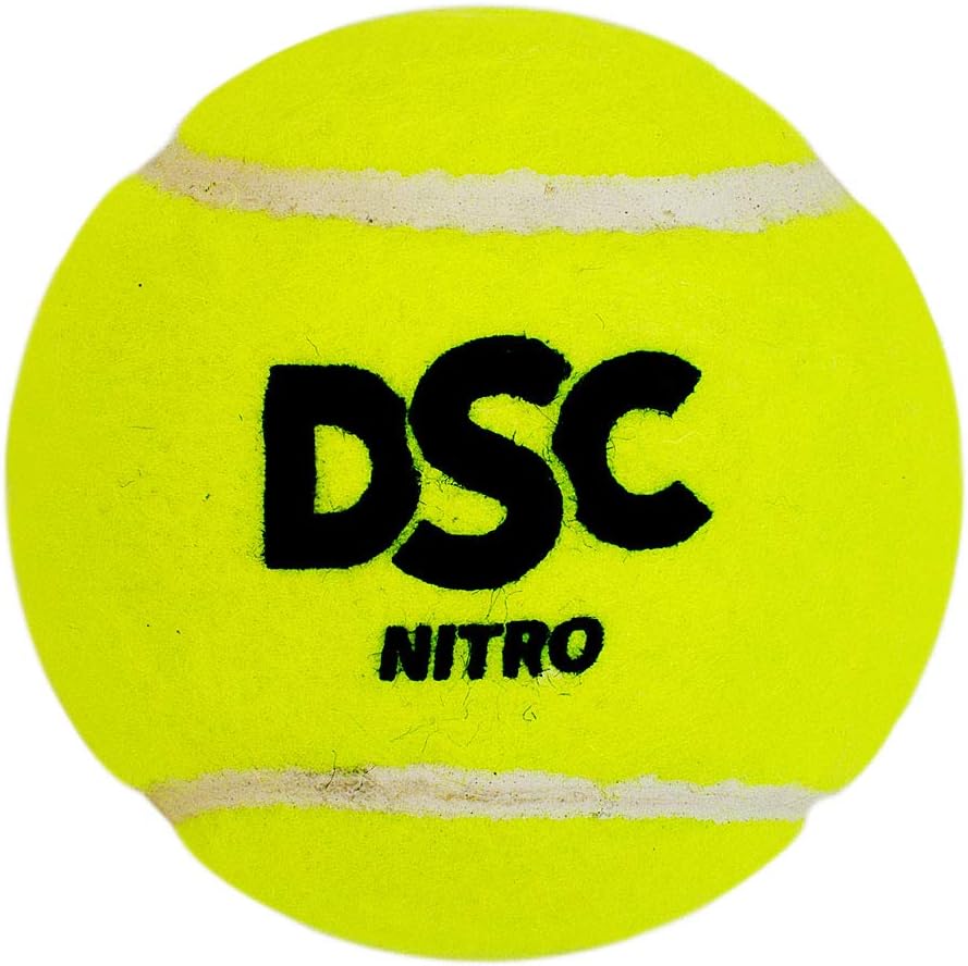 DSC Nitro Junior Senior Light Tennis Cricket Ball (Green, Pack of 6) | Leather | Suitable for practice match | Training | Hard court | Grass