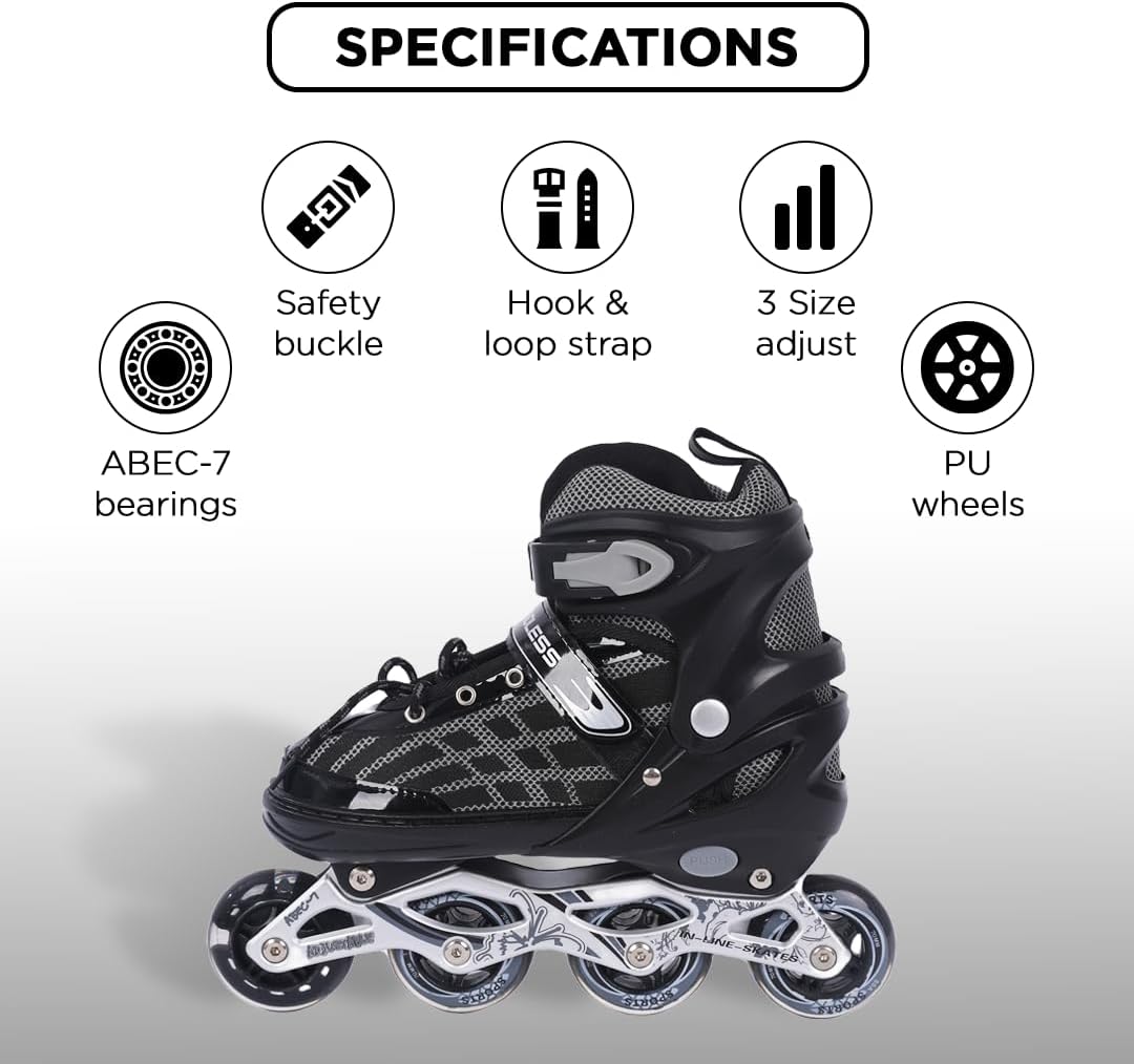 Endless EL1025 Inline Skates Aluminium Chassis und 70 mm PU Räder | Vorderrad Flash, ABEC 7 Lager | In-Outdoor