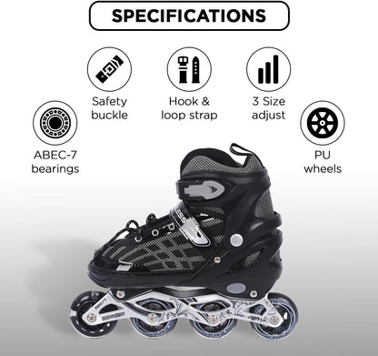 Endless EL1025 Inline Skates Aluminium Chassis und 70 mm PU Räder | Vorderrad Flash, ABEC 7 Lager | In-Outdoor